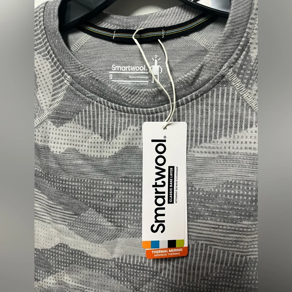 NWT Smartwool  Classic Base Layer Thermal Merino in grey mountain scape  size S - Picture 5 of 5